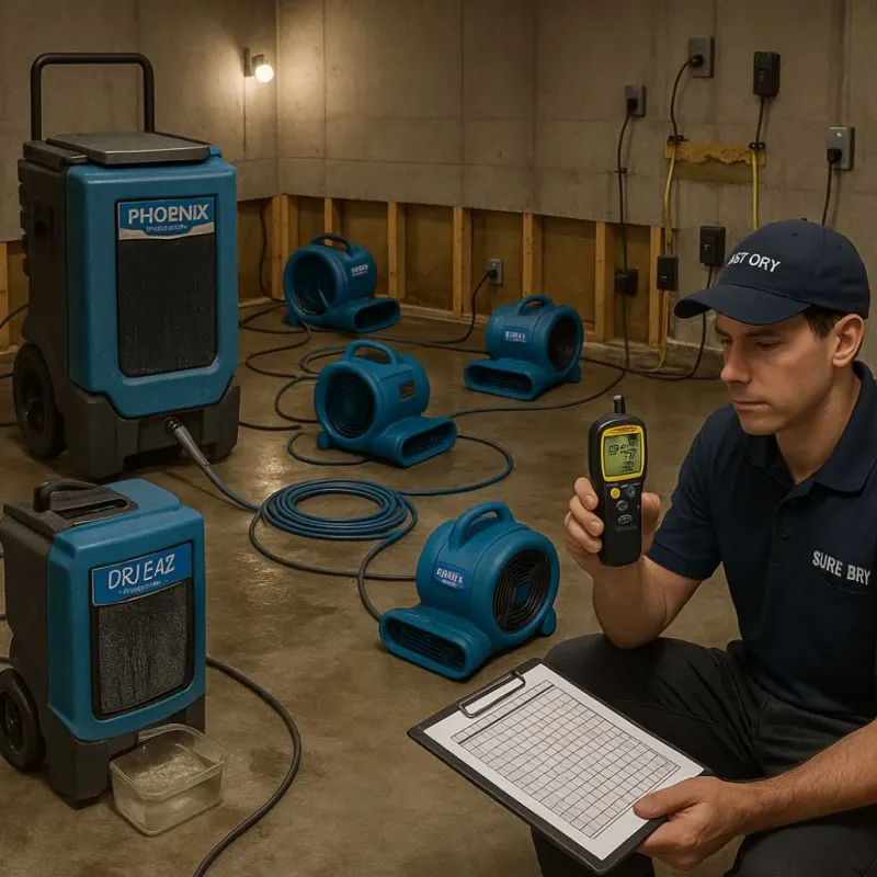Structural Drying and Dehumidification process in Bonadelle Ranchos-Madera Ranchos, CA